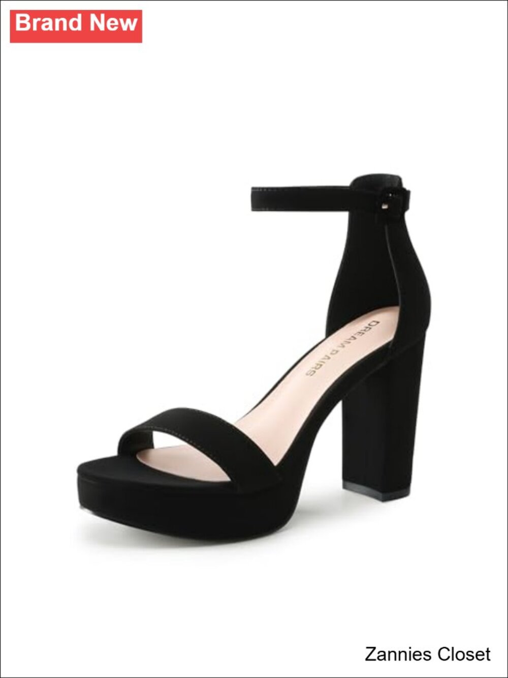 ✨Women's Chunky Heel Platform Sandals Faux Suede Ankle Strap Buckle